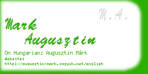 mark augusztin business card