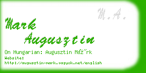 mark augusztin business card